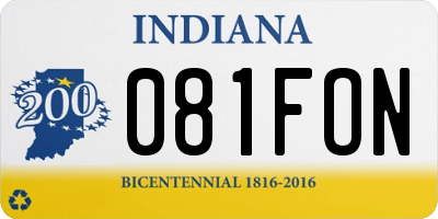 IN license plate 081FON