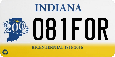 IN license plate 081FOR