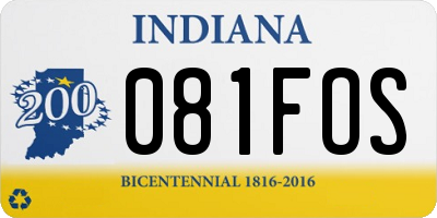 IN license plate 081FOS