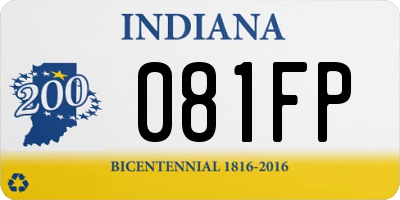 IN license plate 081FP
