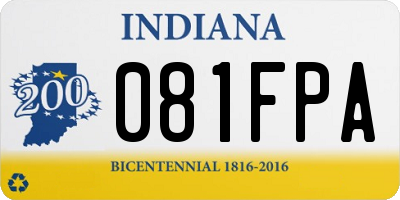 IN license plate 081FPA
