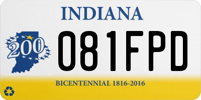 IN license plate 081FPD