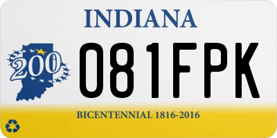 IN license plate 081FPK