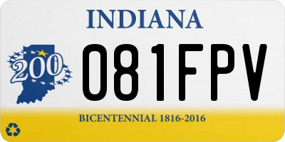 IN license plate 081FPV