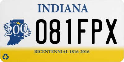IN license plate 081FPX