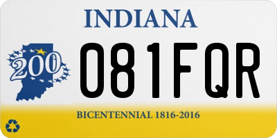 IN license plate 081FQR
