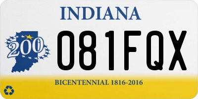 IN license plate 081FQX