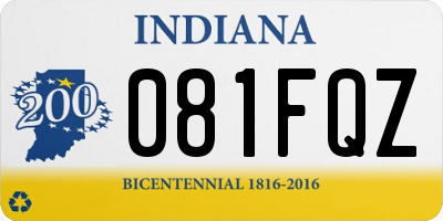IN license plate 081FQZ