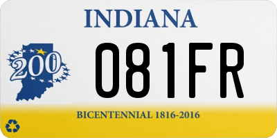 IN license plate 081FR