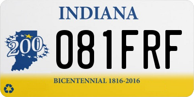 IN license plate 081FRF