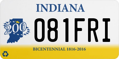IN license plate 081FRI