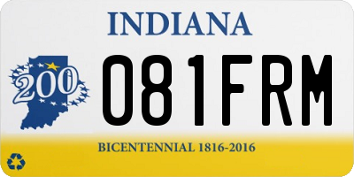 IN license plate 081FRM