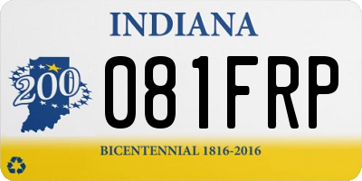 IN license plate 081FRP