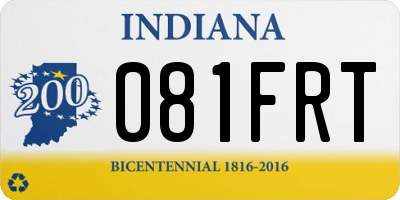 IN license plate 081FRT