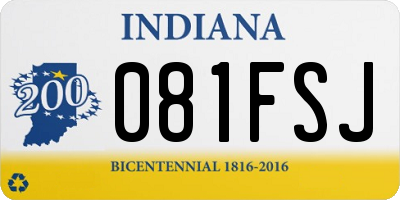 IN license plate 081FSJ