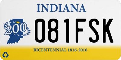 IN license plate 081FSK