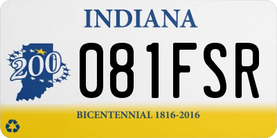 IN license plate 081FSR