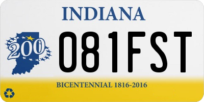 IN license plate 081FST