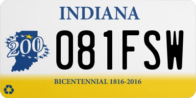 IN license plate 081FSW
