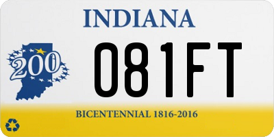 IN license plate 081FT