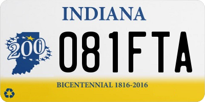 IN license plate 081FTA