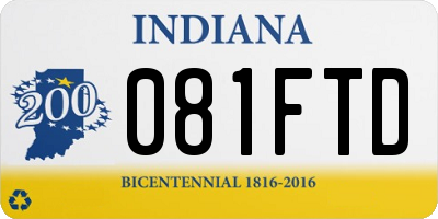 IN license plate 081FTD