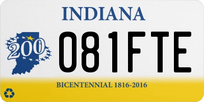 IN license plate 081FTE
