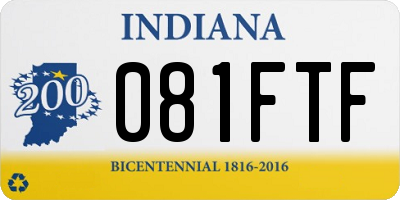 IN license plate 081FTF