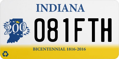 IN license plate 081FTH