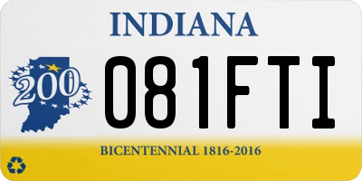 IN license plate 081FTI
