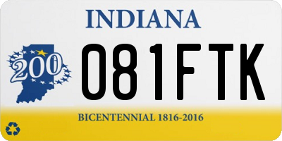IN license plate 081FTK