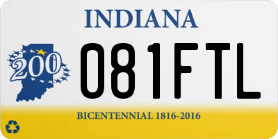 IN license plate 081FTL