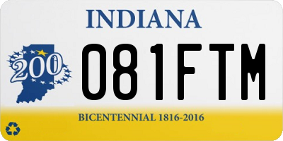 IN license plate 081FTM
