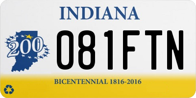 IN license plate 081FTN