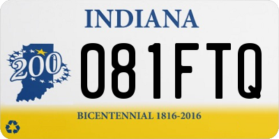 IN license plate 081FTQ
