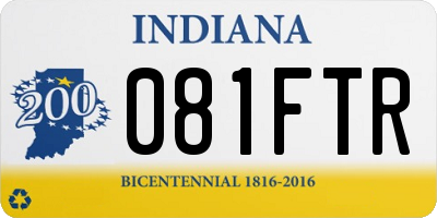 IN license plate 081FTR
