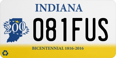 IN license plate 081FUS