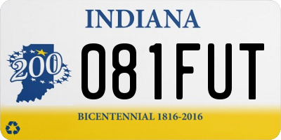 IN license plate 081FUT