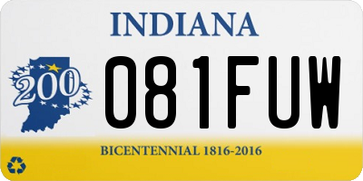 IN license plate 081FUW