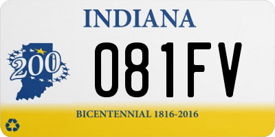 IN license plate 081FV