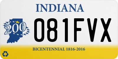 IN license plate 081FVX