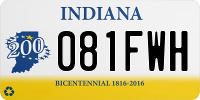 IN license plate 081FWH