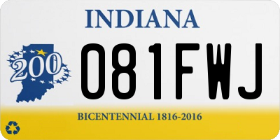 IN license plate 081FWJ