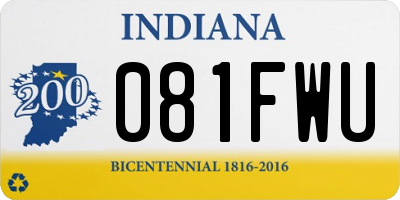 IN license plate 081FWU