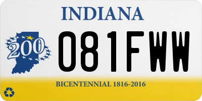 IN license plate 081FWW