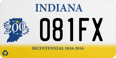 IN license plate 081FX