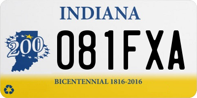 IN license plate 081FXA