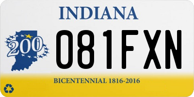 IN license plate 081FXN