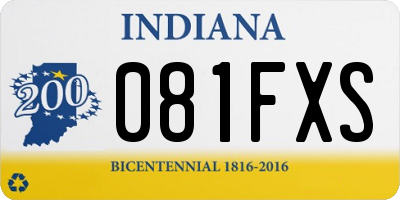 IN license plate 081FXS