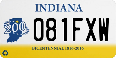 IN license plate 081FXW